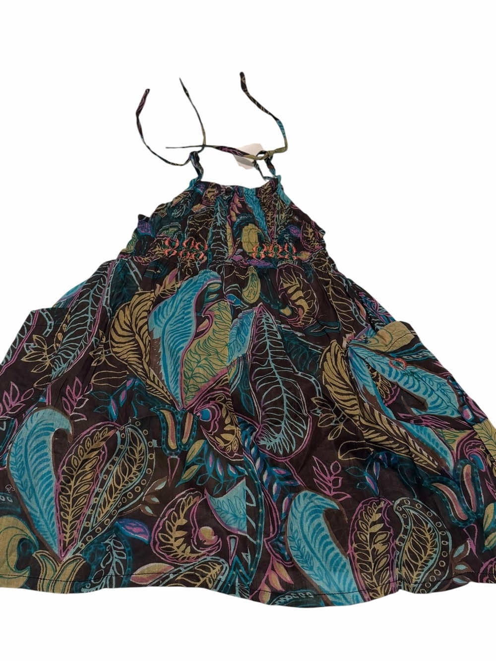 Raj Kids 1-2Y Boho Paisley Sundress Tie Strap Cotton Floral Dress